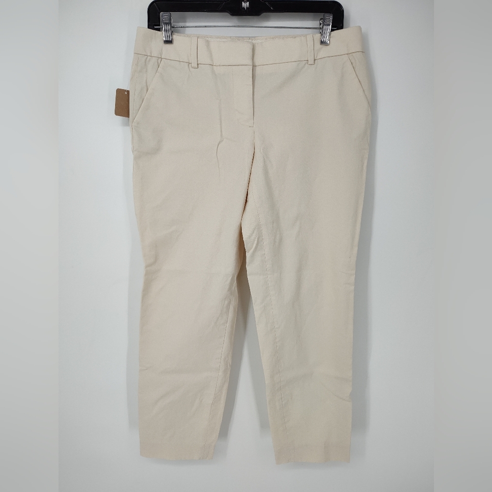 J. Crew Ivory Cropped Pants Women's 6
